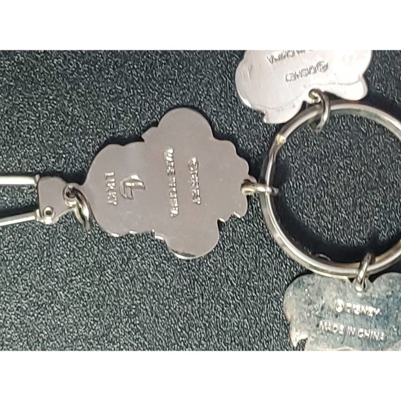 Vintage Disney Lucky Minnie Mouse Keychain 3 Charm Faces Emotions Ring Clip - Picture 5 of 5